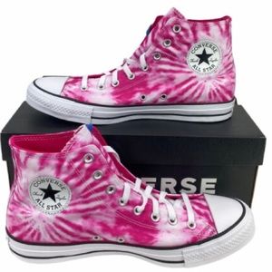Hot Pink Tie Dye High-top Converse